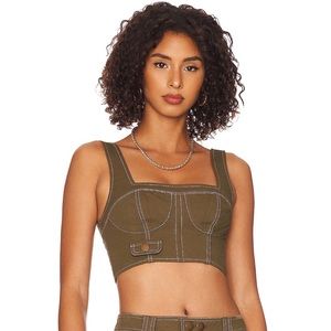 LPA Corset Top in Olive Green